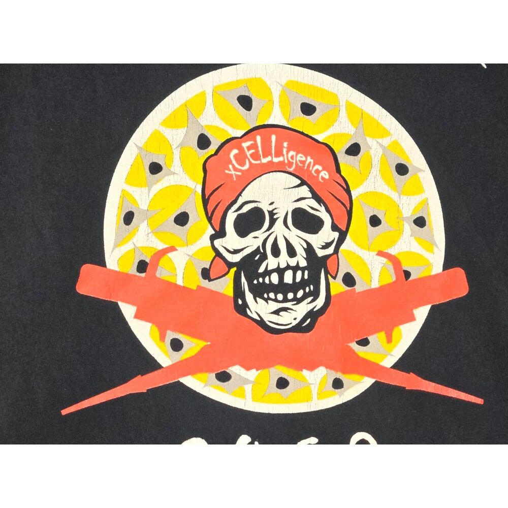 Cell Death Tour 2009 Graphic Band Tee Skull Lightning T-Shirt Men's Size L Y2K - Picture 3 of 9